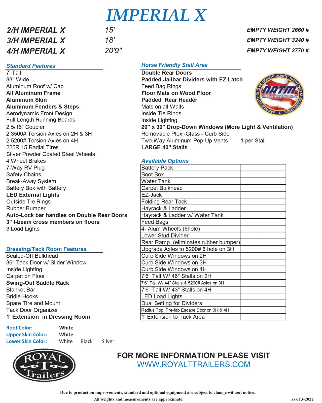 Royal T Imperial X Horse Trailer Brochure